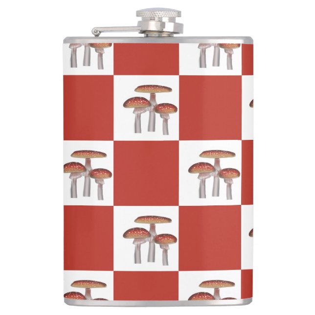 Red check with mushroom flachmann (Vorderseite)