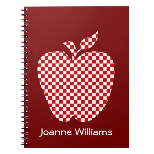 Red Checked Apple-Notebook für Lehrer Notizblock (Vorderseite)