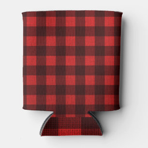 Red Checked Fabric: Textur Hintergrund Dosenkühler