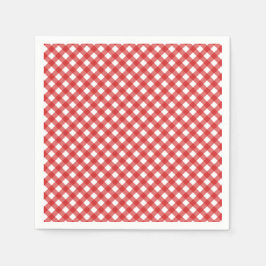 Red Checked Summer GRILLEN Party Serviette