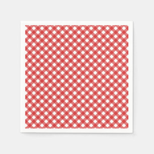Red Checked Summer GRILLEN Party Serviette