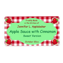 Red Checkerboard und Apple Canning Jar Label