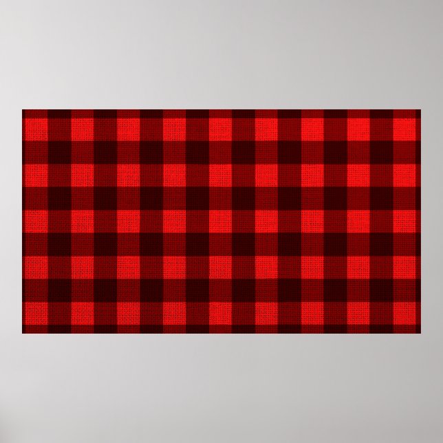 Red Checkered Gewebe Hintergrund Textur Poster (Vorne)