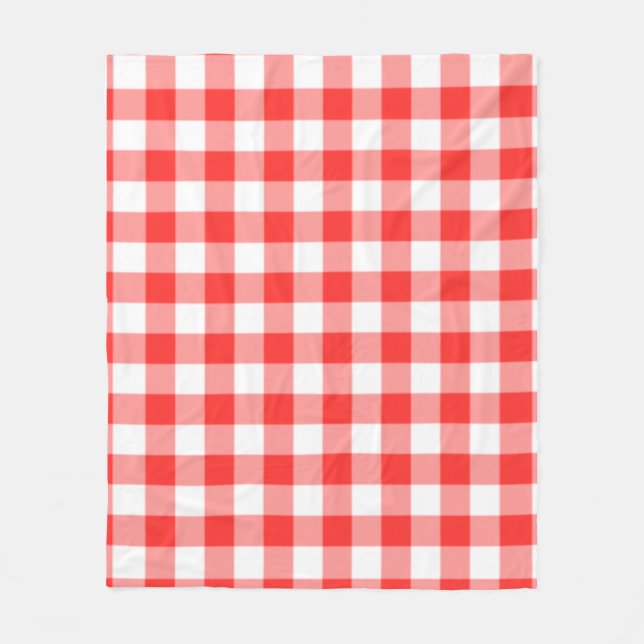 Red Checkered Square Seamless Pattern  Fleecedecke (Vorderseite)
