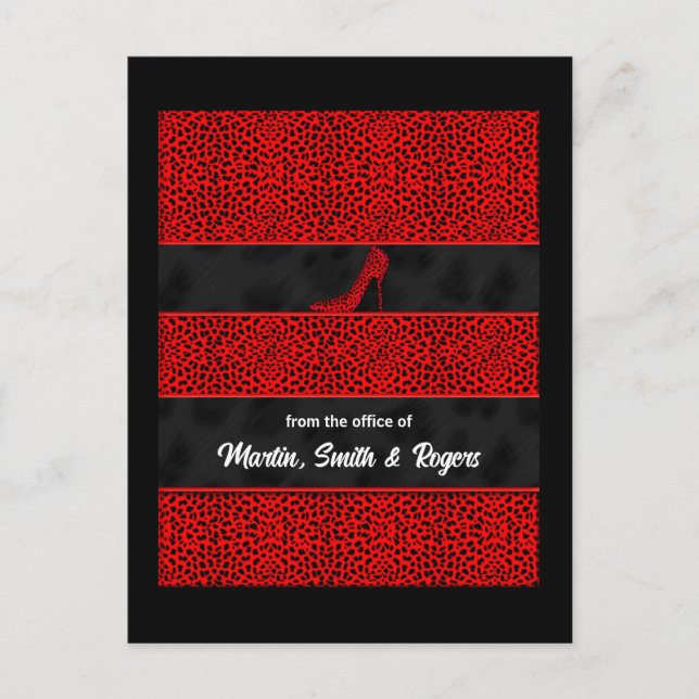 Red Cheetah Print Personalisiert Postkarte (Vorderseite)