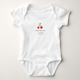 Red Chergreen bow add name date baby Dusche Baby Strampler