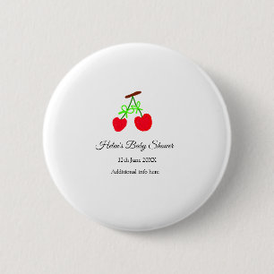 Red Chergreen bow add name date baby Dusche Button
