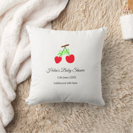 Red Chergreen bow add name date baby Dusche Kissen