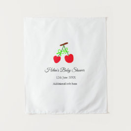 Red Chergreen bow add name date baby Dusche Wandteppich