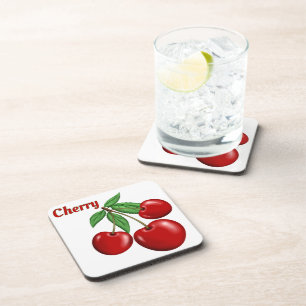 Red Cherries Design Personalisiert Getränkeuntersetzer