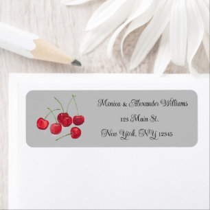 Red Cherries Frucht Rücksendeadresse Wedding Gray