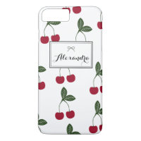 Red Cherries Muster Personalisiert iPhone 7 Plus