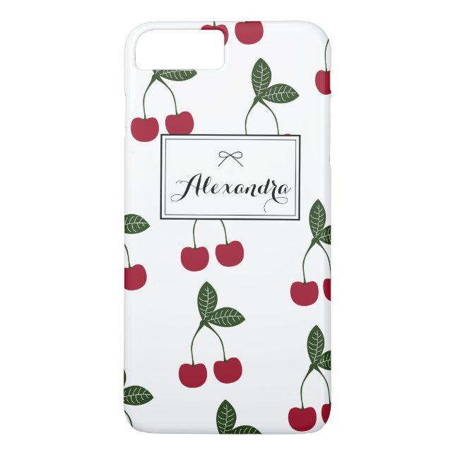 Red Cherries Muster Personalisiert iPhone 7 Plus Case-Mate iPhone Hülle (Rückseite)