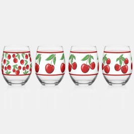 Red Cherries - Muster Weinglas Ohne Stiel