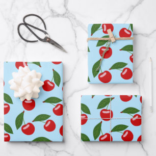 Red Cherries Pattern Geschenkpapier Set