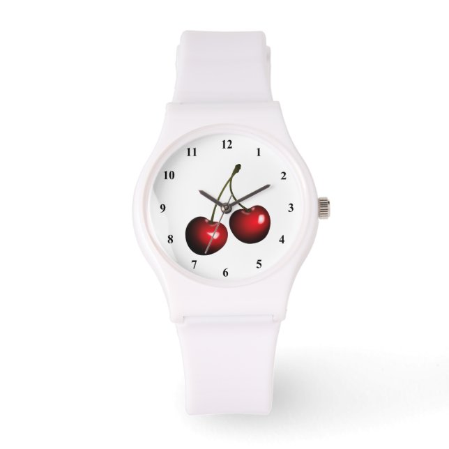 Red Cherries sehen Geschenk Armbanduhr (Vorderseite)