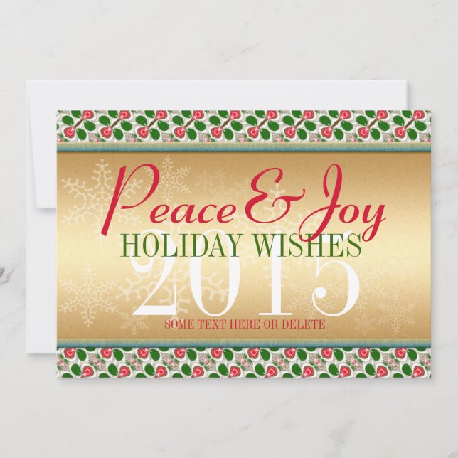 Red Cherries & Snowflake Weihnachtskarte Feiertagskarte (Vorderseite)