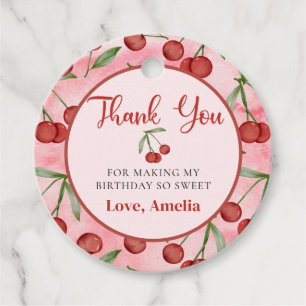 Red Cherry Birthday Favor Tags Geschenkanhänger