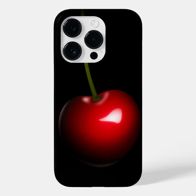 Red Cherry Black iPhone Case - Custom Colors (Rückseite)