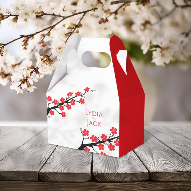 Red Cherry Blossom Hochzeit Geschenkschachtel (Von Creator hochgeladen)