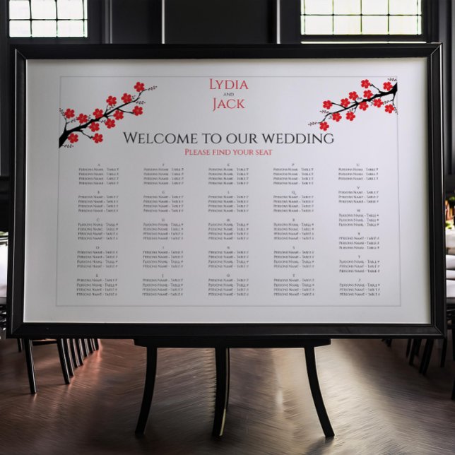 Red Cherry Blossom Hochzeit Poster (Von Creator hochgeladen)