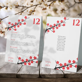 Red Cherry Blossom Hochzeit Tischaufsteller