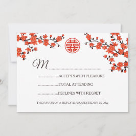 Red Cherry Blossom UAWG Chinese Wedding Einladung