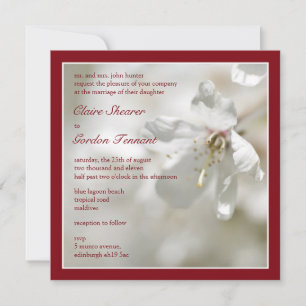 Red Cherry Blossom Wedding Einladung