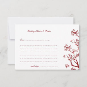 Red Cherry Blossoms Orientale Hochzeitsratgeber Ka Hinweiskarte