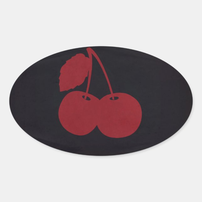 Red Cherry Brand Ovaler Aufkleber (Vorderseite)