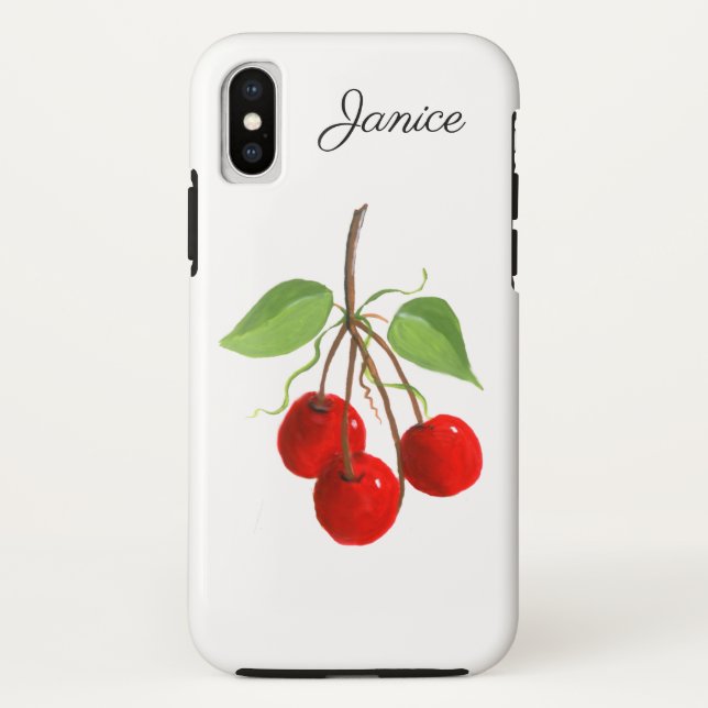 Red Cherry Bunch iPhone X Coque (Dos)