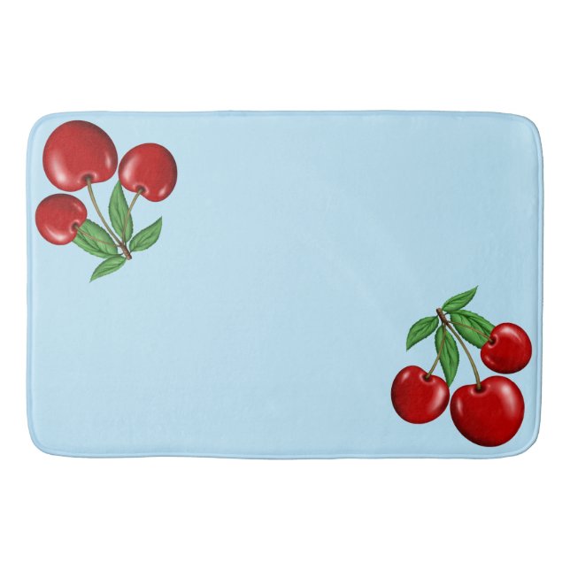 Red Cherry Cherries Design Customizable Badematte (Vorderseite)