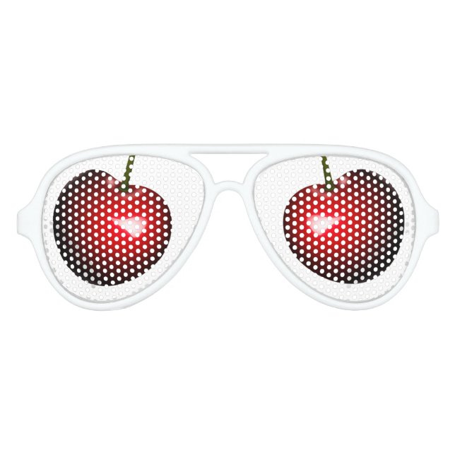 Red Cherry Eyes Funny Lunettes de soleil de fête (Devant)
