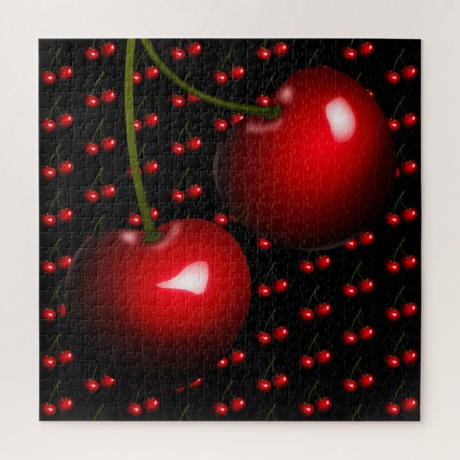 Red Cherry Jigsaw Puzzle Sweet Gig (Vertical)