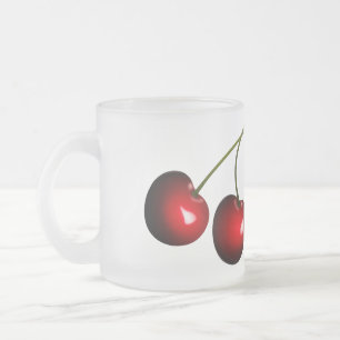 Red Cherry Mattiert Glass Coffee Tasse