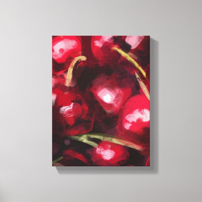 Red Cherry Painting - Still-Life Illustration Leinwanddruck (Vorderseite)