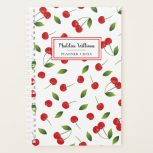 Red Cherry Pattern Personalisierter Planer