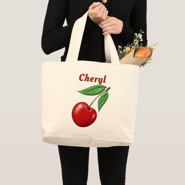 Red Cherry Personalisiert Jumbo Stoffbeutel (Vorderseite (Produkt))