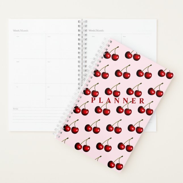 Red Cherry Planner - Personnalisable (Devant avec enveloppe)