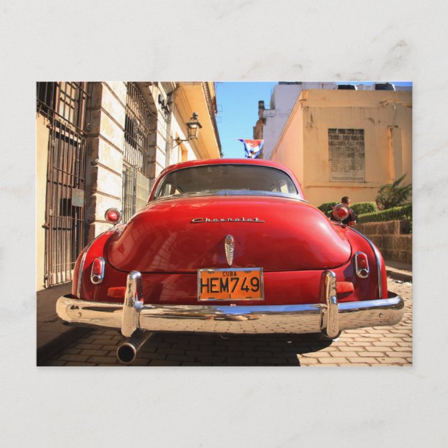 Red Chevrolet Postkarte (Vorderseite)