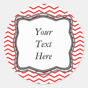 Red Chevrons Label Design Runder Aufkleber