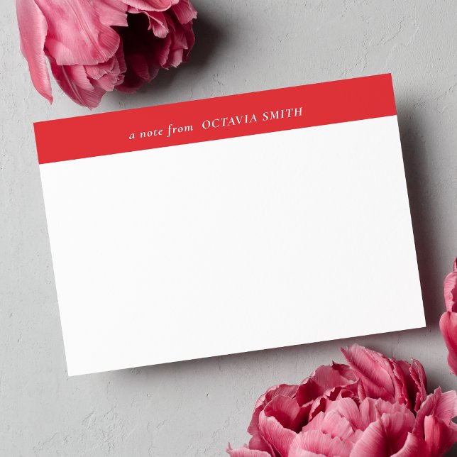 RED CHIC PERSONALISIERT FAMILIENNAME MONOGRAM MITTEILUNGSKARTE (Von Creator hochgeladen)