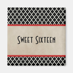 Red Chic Quarto Sweet 16 Magnet