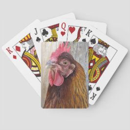 Red Chicken Hen Foto Spielkarten