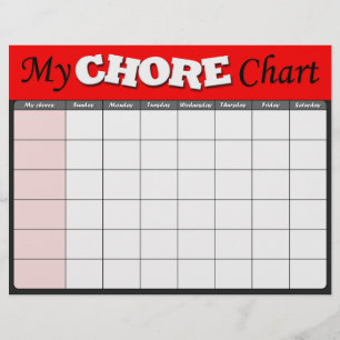 Red Children's Chore Charts Flyer
