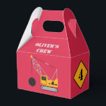 Red Children's Construction Birthday Paper Geschenkschachtel<br><div class="desc">Feiern Sie das besondere Ereignis Ihres jungen Festers mit einem bauthematischen Party. Einfache Party Papier Gunst Box mit Bauthema. Vollständig personalisierbar und in drei kräftigen,  jugendlichen Farben erhältlich. Kontaktieren Sie uns für Hilfe bei der Personalisierung oder Anpassung an Ihre Bedürfnisse.</div>