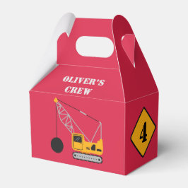 Red Children's Construction Birthday Paper Geschenkschachtel