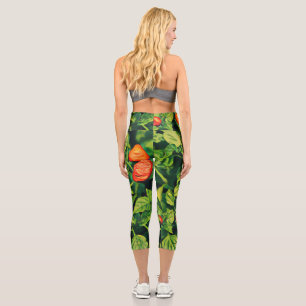 Red Chili Habanero Paprikaschoten Muster Capri Leggings