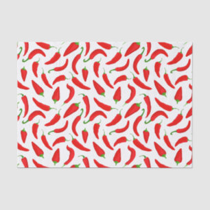 Red Chili Pepper Pattern auf Weiß Seidenpapier