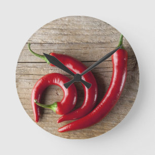 Red Chili Pepper Runde Wanduhr